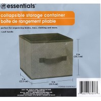Essentials Set of 2 Collapsible Storage Cubes 9x9x8 inch Gray - BT52XT5X1