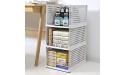 Folding and Stackable Storage Shelf | Foldable Drawer Organizer | Closet Wardrobe Organizer Set of 4 Gray - BDK6OJYBX