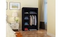 JEROAL Closet Wardrobe Portable Clothes Storage Organizer with Multi-Tier Shelves and Dustproof Non-Woven Fabric Cover 41.73x17.72x65.35 inWxDxH Black - BEULARARG