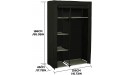 JEROAL Closet Wardrobe Portable Clothes Storage Organizer with Multi-Tier Shelves and Dustproof Non-Woven Fabric Cover 41.73x17.72x65.35 inWxDxH Black - BEULARARG