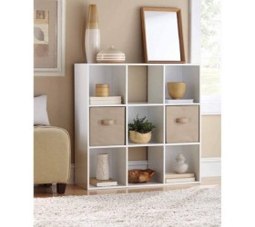 Mainstay 9 Cube Organizer Multiple Colors | 9-compartment storage cube in White - B4PKHWRHI