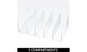 mDesign Plastic Divided Purse Organizer for Closets Bedrooms Dressers Closet Shelf Storage Solution for Purses Clutches Wallets Accessories 5 Sections Clear - BD83DSK7I