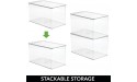 mDesign Stackable Closet Plastic Storage Box with Lid Container for Organizing Mens and Womens Shoes Booties Pumps Sandals Wedges Flats Heels and Accessories 7 High 6 Pack Clear - BYBYMYS4S