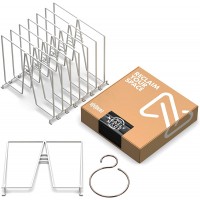 Neatly Made White Wire Shelf Dividers for Closet Organization 8-Pack – Sturdy and Easy Set-Up Closet Shelf Dividers for Wire Shelves 12 inches deep with Bonus Rose Gold Hanger - BRJ9T6DDZ