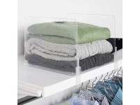 Richards Acrylic Closet Shelf Divider and Separator 6 Pack- Great for Storage and Organization in Bedroom Bathroom Kitchen and Office Shelves Clear 9875300-3 - B8E3EDGAI