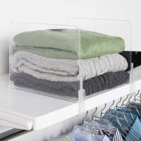 Richards Acrylic Closet Shelf Divider and Separator 6 Pack- Great for Storage and Organization in Bedroom Bathroom Kitchen and Office Shelves Clear 9875300-3 - B8E3EDGAI
