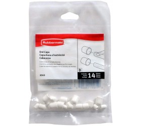 Rubbermaid 3d60-lw-wht Plastic Caps End White 12 pack - B1KEXA0NV