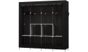 UDEAR Portable Closet Large Wardrobe Closet Clothes Organizer with 6 Storage Shelves 4 Hanging Sections 4 Side Pockets,Black - BPDYAY87W