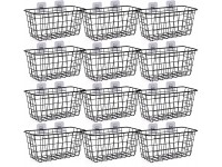 XINFULL 12 Pack Wire Storage Baskets Household Metal Wall-Mounted Containers Organizer Bins for Kitchen Bathroom Freezer Pantry Closet Laundry Room Cabinets Garage Shelf Medium - B5H6BMW7D