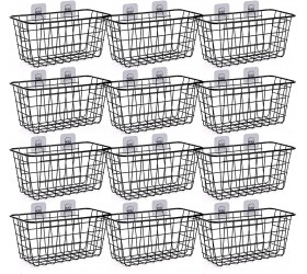 XINFULL 12 Pack Wire Storage Baskets Household Metal Wall-Mounted Containers Organizer Bins for Kitchen Bathroom Freezer Pantry Closet Laundry Room Cabinets Garage Shelf Medium - B5H6BMW7D