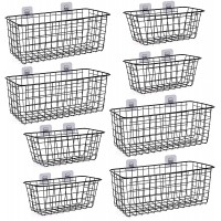 XINFULL 8 Pack Wire Storage Baskets Household Metal Wall-Mounted Containers Organizer Bins for Kitchen Bathroom Freezer Pantry Closet Laundry Room Cabinets Garage Shelf 4 Large 4 Medium - BWWZR92UQ