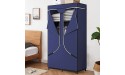 YIZAIJIA 34 Inch Portable Wardrobe Closet Clothing Organizer with Dustproof Non-Woven Fabric Closet Storage Organizer for Bedroom 34 Inch Blue - B7725OQPU