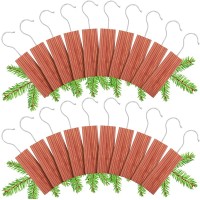 20 Pieces Cedar Hang Ups Natural Cedar Blocks Aromatic Ceder Hangers Cedar Blocks for Clothes Storage Cedar Wood Chips with Hooks Hanging Cedar Planks Storage Accessories for Closet and Drawers - BK0ILAACX