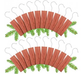 20 Pieces Cedar Hang Ups Natural Cedar Blocks Aromatic Ceder Hangers Cedar Blocks for Clothes Storage Cedar Wood Chips with Hooks Hanging Cedar Planks Storage Accessories for Closet and Drawers - BK0ILAACX