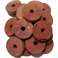 Cedar Naturals Aromatic Cedar Blocks for Clothes Storage | 100% Natural Red Cedar Wood Rings for Closet Organizers and Storage Drawers | Kitchen Storage & Hangers [30 Pack] - B33F48I6A