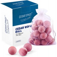 Cedar Space Cedar Blocks for Clothes Storages 100% Aromatic Red Cedar Balls Cedar Accessories for Closets Storages 24 PCS - BPK34ZIG5