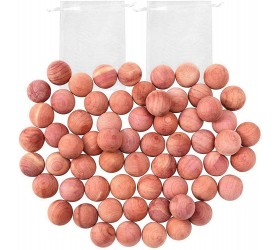 KONSUMING Cedar Balls for Closets and Drawers Natural Cedar Balls for Clothes Storage 48PCs with 2 Satin Bags - BD8RD2Q6S