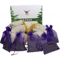 Lavender Sachet and Cedar Bags Moth Repellent Sachets 20 Pack Home Fragrance for Drawers and Closets. Natural Clothes Moths Repellant Dried Lavendar Flowers and Cedar Chips with Long-Lasting Aroma - BYCWDMXXU