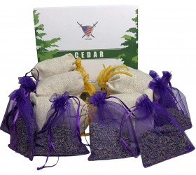 Lavender Sachet and Cedar Bags Moth Repellent Sachets 20 Pack Home Fragrance for Drawers and Closets. Natural Clothes Moths Repellant Dried Lavendar Flowers and Cedar Chips with Long-Lasting Aroma - BYCWDMXXU
