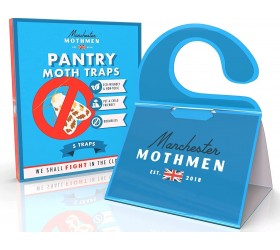 MANCHESTER MOTHMEN Professional Pantry Moth Traps With Pheromones Prime 3-in-1 Pest Trap for Indian Meal Moth Flour Moth Almond Moth 5 Moth Killer Traps for House Pantry Non-Toxic Sticky Traps - BODJ9CVTT