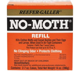 Reefer-Galler NO Moth Closet Hanger Refill Kills Clothes Moths Carpet Beetles and Eggs and Larvae - BQGLN70EE