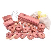 Wahdawn Fresh Aromatic Cedar Wood Blocks for Clothes Storage Natural Red Cedar Value of Balls Hangers Rings Planks and Chips Sachets 40 Items - BJ8I9LL5K