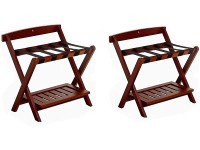 2 Pack Double-Layer Luggage Racks，Hotel Room Dedicated Foldable Suitcase Rack Travel Bag Organizer，Luggage Rack with Shoe Shelf Floor Stand 60×50×65cm Color : Red - B0Z8AT19V
