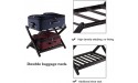 2 Pack Hotel Luggage Rack Foldable Guest Room Suitcase Rack with Shoe Shelf Double Floor Luggage Rack Travel Bag Rack 68×40×58cm - BFWKHRBRH
