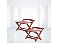 2 Pack Hotel Luggage Rack Folding Suitcase Rack Solid Wood Travel Bag Organizer Floor Shelf Guest Rooms Luggage Rack 60X50X65cm Color : Wine red - BUZRRMJYW