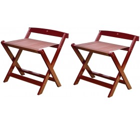 2 Pack Luggage Rack for Guest Room and Hotel Foldable Suitcase Shelf，Solid Wood Floor Stand with Backrest Travel Bag Holder Color : Red - BC28QFTUC