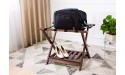 Basics Wooden Folding Suitcase Luggage Rack Stand with Shelf Espresso - B6Z5QJ6UP