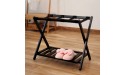 Black Luggage Rack for Tour Pack Folding Suitcase Holder Carrier for Hotel Guest Room Apartment Closet Wide 27 Inch Double Layer Storage Shelf - B1RLWFKFB
