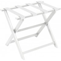 Gate House Furniture White Eco-Poly Folding Luggage Rack with 4 White Nylon Straps - B1EJTAX14