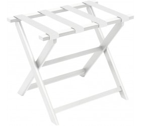Gate House Furniture White Eco-Poly Folding Luggage Rack with 4 White Nylon Straps - B1EJTAX14