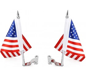GUAIMI Motorcycle Flag Mount Tour Trunk Flag Pole with American Flag for Gold Wing GL1800 2018-2020 except F6B with Stock Antenna or Over Approximately 0.6 Diameter Tube -L+R - B2TGDMZPZ