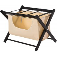 HH- Black Solid Wood Luggage Rack Cloth Bag Design Suitcase Toys Clothes Storage Bench for Hotel Guest Room Home Strong Load-Bearing - B68QJT0X1