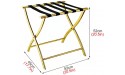 Hotel Guest Room Luggage Rack Suitcase Stand Commercial Folding Metal Organizers Holder for Heavy Backpacks Clothes No Assembly Color : Gold - BUYD5RSOC