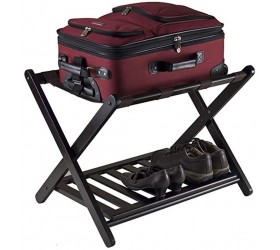 Luggage Rack Double-Layer Luggage Rack Hotel Luggage Rack Folding Bedroom Storage Rack to Save Space XJJUN Color : Black Size : 68x40x58cm - BQCJY71YE