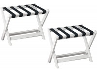 Riyyow 2 Pcs Luggage Racks -60×40×50cm Foldable Suitcase Holder Travel Bag Storage Stand Floor Shelf for Hotel Guest Room Bedroom Solid Wood Color : White - BYTB9IFJ5