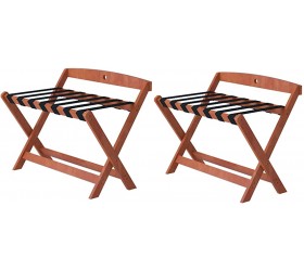 Riyyow Upgraded Luggage Rack Set of 2 for Guest Rooms and Hotels Folding Suitcase Luggage Rack Solid Wood Travel Bag Rack Color : Teak Color - B06990PAJ