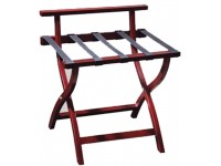 YYZC Hotel Wooden Folding Luggage Rack,Room Luggage Holder with 5 Black Straps and Solid Wood Backrest,Suitcase Stand for Home Bedroom Hotel Guest Room Red Wine - BRXG7KNM3