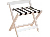 YYZC White Finish Folding Wood Luggage Rack with Back,Hard Bamboo Wood Luggage,Folding Luggage Rack for Guest Room for Home Bedroom Hote White - B91BM266J