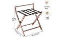 ZAQY 26 Foldable High Back Luggage Rack Stainless Steel Metal Blanket Bag Suitcase Stand Holder with Nylon Straps for Home Bedroom Guest Room Hotel No Assembly Color : Rose Gold - B32B3E2RJ
