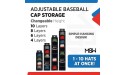 10 Shelf Height Adjustable Hat Organizer For Baseball Caps Hat Rack For Closet Hat Holder Organizer Multi-Use Organizer Easy Hat Holder & Baseball Hat Organizer M&W - BINFJ4IDB