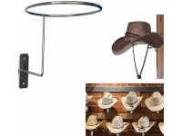 AUXPhome Wall-Mounted Silver Metal Hat & Wig Display Racks Cowboy Hat Rack Cowboy Hat Holder Coyboy Hat Organizer Cowgirl Straw Hat Cap Storage Display Holder Rack Dryer Stand Organizer - BI0NOHUR5
