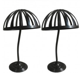 Chris.W Plastic Hat Stand Rack for Adult's Cap Free Standing Tabletop Hat Display Holders Set of 2 Black 11.8 H - BTZ56WKT3