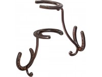 Cowboy Hat Rack Set of 2 Decorative Wall-Mounted Holder Heavy-Duty Iron Hanger and Organizer DIY Kit for Hats Coats and Keys Rustic Western Horseshoe Hooks for Storage and Display - B206T3J0V
