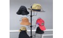 FixtureDisplays 6-Tier 30 Hat Rotating Hat Display Rack Free Standing Headwear Wig Rack Metal Floor Rack for Caps Wigs & Hats 22X22X66 18164-BLACK - BCXPMPGGD