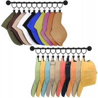 Hat Rack for Wall Baseball Cap Display Organizer with 20 Hooks Modern Metal Hat Holder Wall-Mounted Caps Hanger for Closet Door Bedroom Entryway Laundry Set of 2 - BVOFH9GPK
