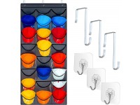 Hat Rack for Wall Or Door Hat Organizer for Hat Storage & Ballcap Display with 24 Clear Deep Pockets Hat Racks for Baseball Golf And Sports Caps Storage Complete with Door & Wall Hook - B62K9XU75